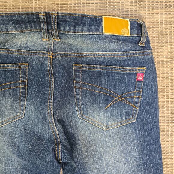 VTG Y2K Old Skool Cargo Jeans Womens 9 10 Blue Denim Boot Cut Low Rise Skater - Picture 9 of 12